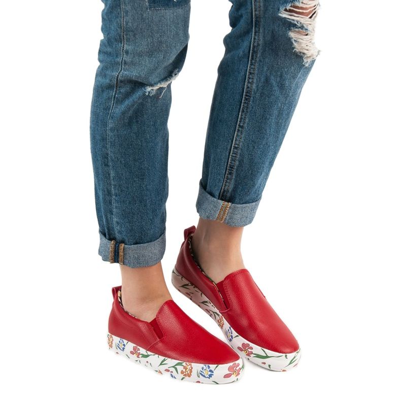 Groto Gogo Modne Slipony czerwone 2