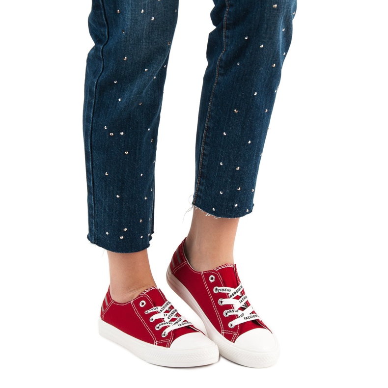 SHELOVET Niskie Trampki czerwone 2