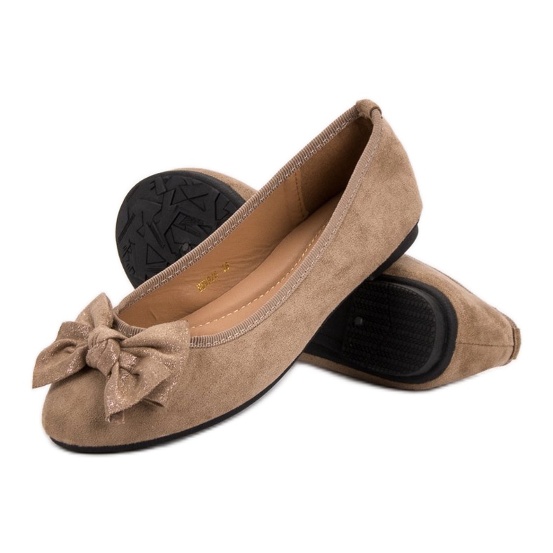 JESSY ROSS Baleriny Z Kokardką brązowe 1