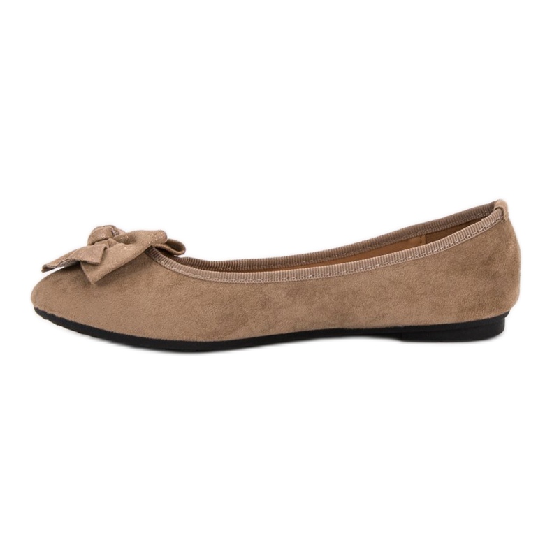 JESSY ROSS Baleriny Z Kokardką brązowe 2