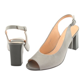 Sandały damskie odkryty palec Espinto S274 popielaty szare 4