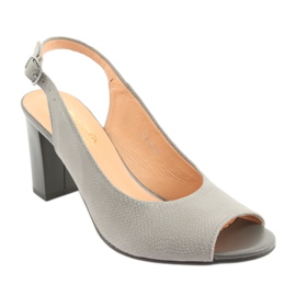 Sandały damskie odkryty palec Espinto S274 popielaty szare 1