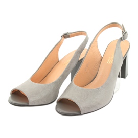 Sandały damskie odkryty palec Espinto S274 popielaty szare 3