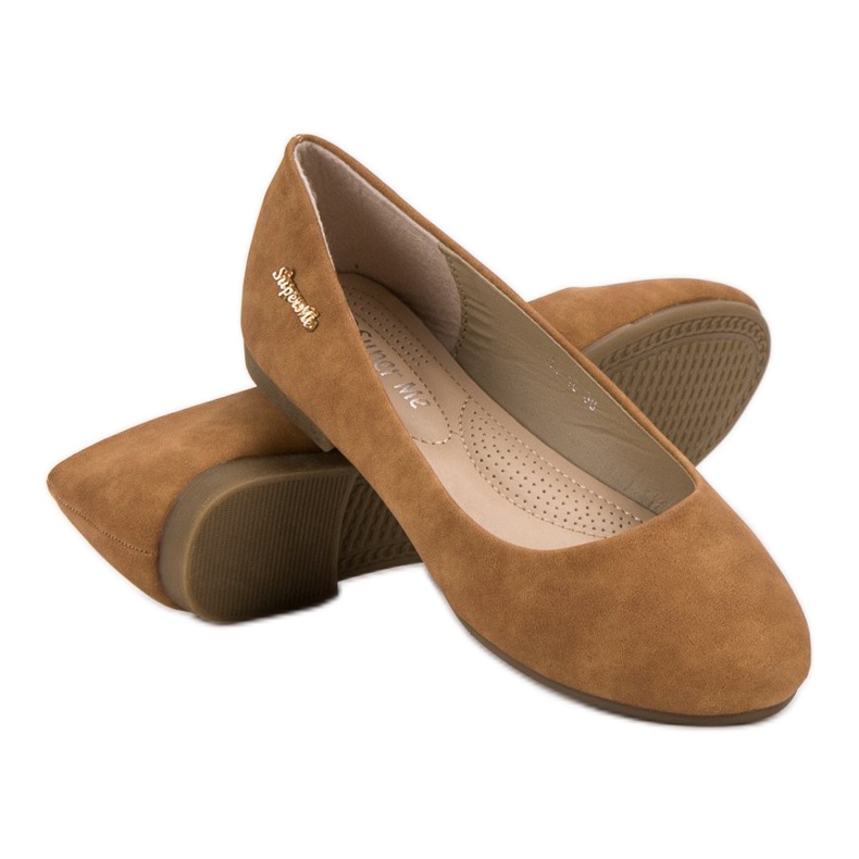 Super Me Balerinki brązowe 1