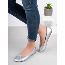 Renda Baleriny Z Kokardką szare 2