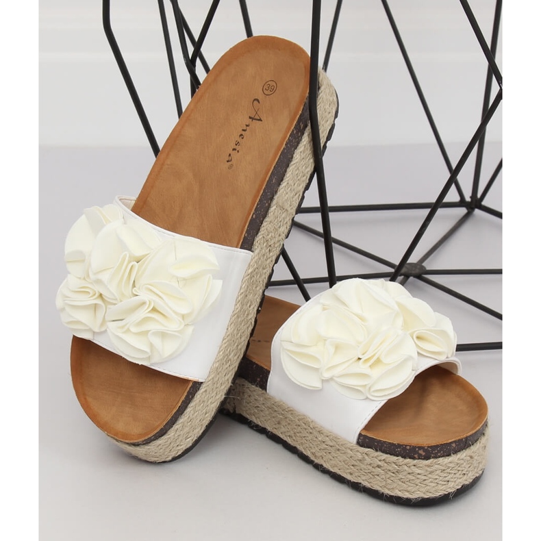 Klapki espadryle białe N-35 White 1