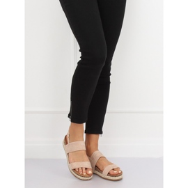 Sandałki na korkowej podeszwie różowe CH-118 Pink 1