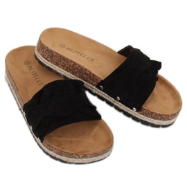 Klapki espadryle czarne BJS-002 Black 2