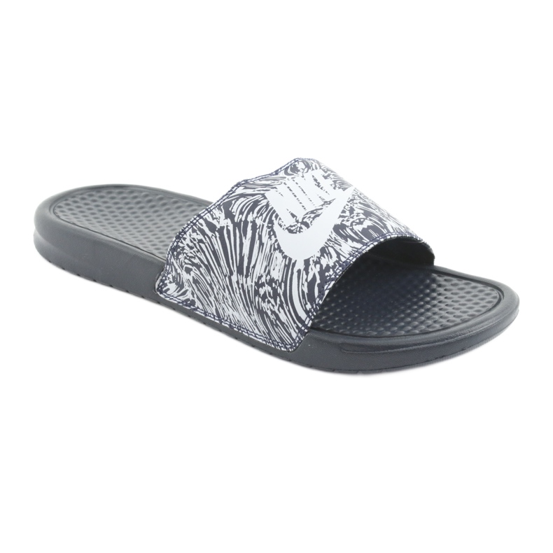 Klapki Nike Benassi Just Do It Print 631261-403 białe granatowe 1
