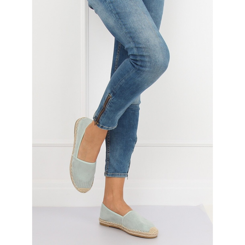 Espadryle damskie seledynowe N-2978 L.GREEN zielone 1