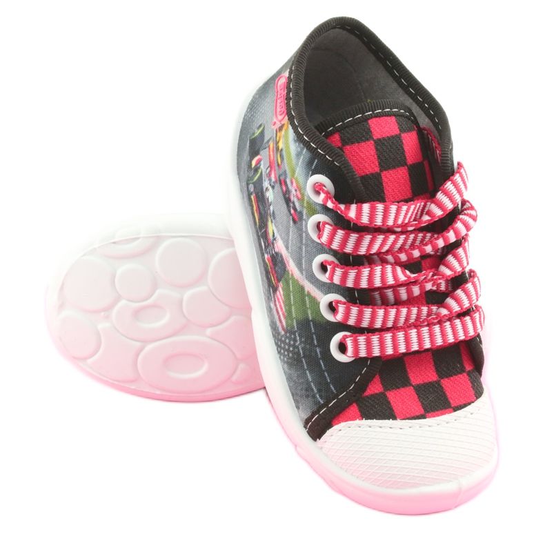 Befado obuwie dziecięce 218P050 czarne szare czerwone 3