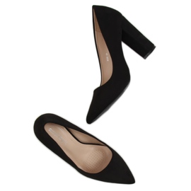 Czółenka na słupku czarne 4008 Black 1