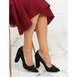 Czółenka na słupku czarne 4008 Black 2