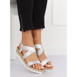 Sandałki damskie srebrne S81 Silver szare 2