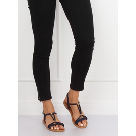 Sandałki damskie granatowe L520 Blue 2