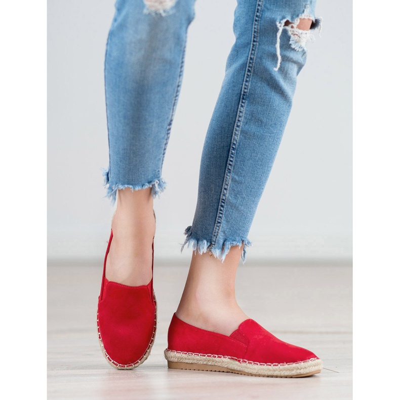 Primavera Zamszowe Espadryle czerwone 1