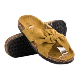 Cm Paris Zamszowe Klapki żółte 2