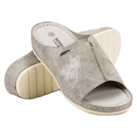 Goodin Srebrne Klapki szare 2