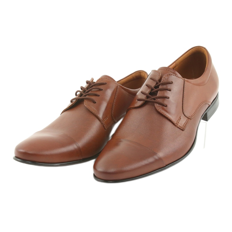 Tur Skórzane półbuty męskie brązowe 3