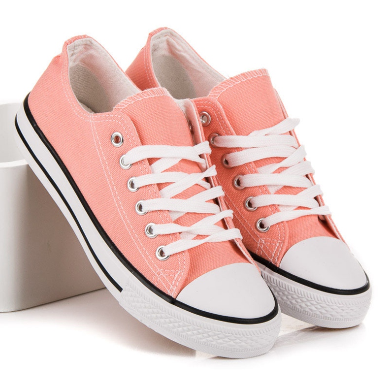 Pudrowe Trampki czerwone 2