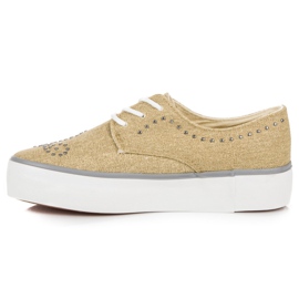 Kylie Trampki Z Kryształkami brązowe 1