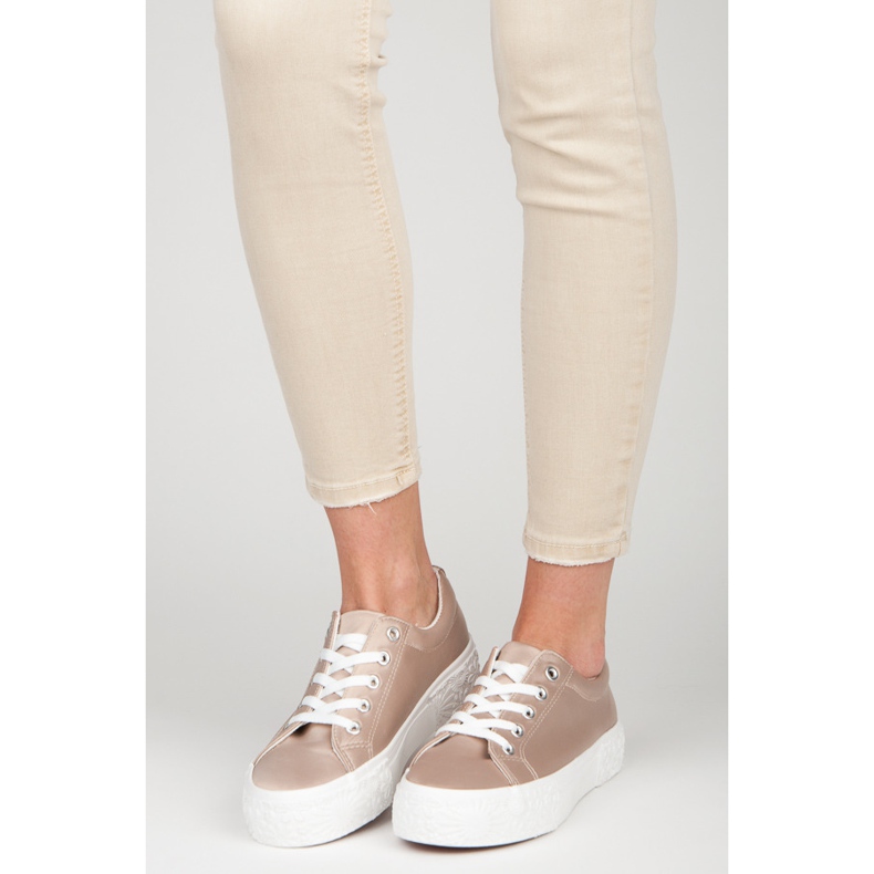 Kylie Satynowe Trampki Na Platformie żółte 1