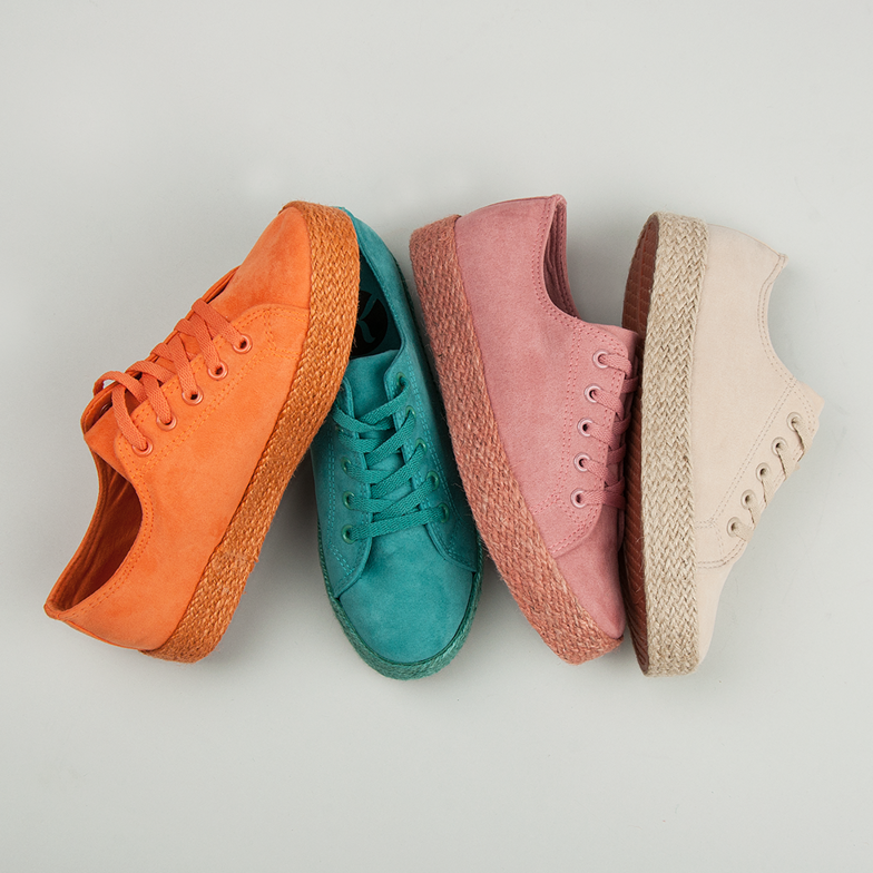 Kylie Pomarańczowe Trampki Espadryle 1