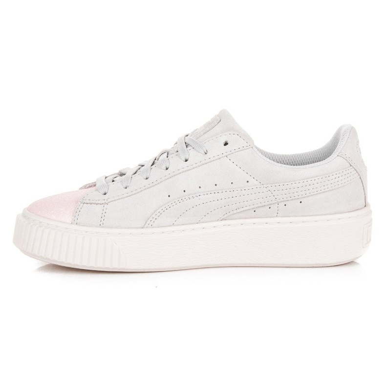 Puma Suede Platform Glam Jr szare różowe 1