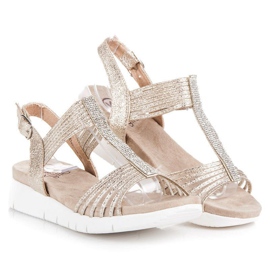 Kylie Sandały Z Kryształkami żółte 1