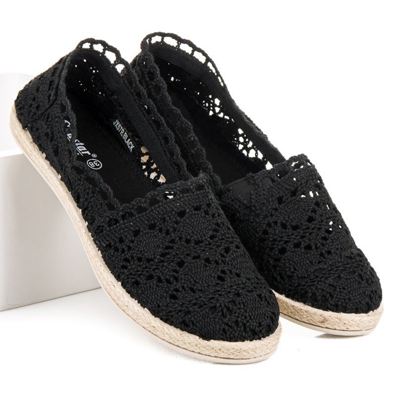 Seastar Czarne Koronkowe Espadryle 2
