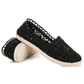 Seastar Czarne Koronkowe Espadryle 1
