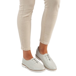 Szare Skórzane Półbuty MAZARO 1