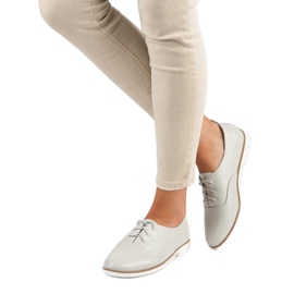 Szare Skórzane Półbuty MAZARO 2