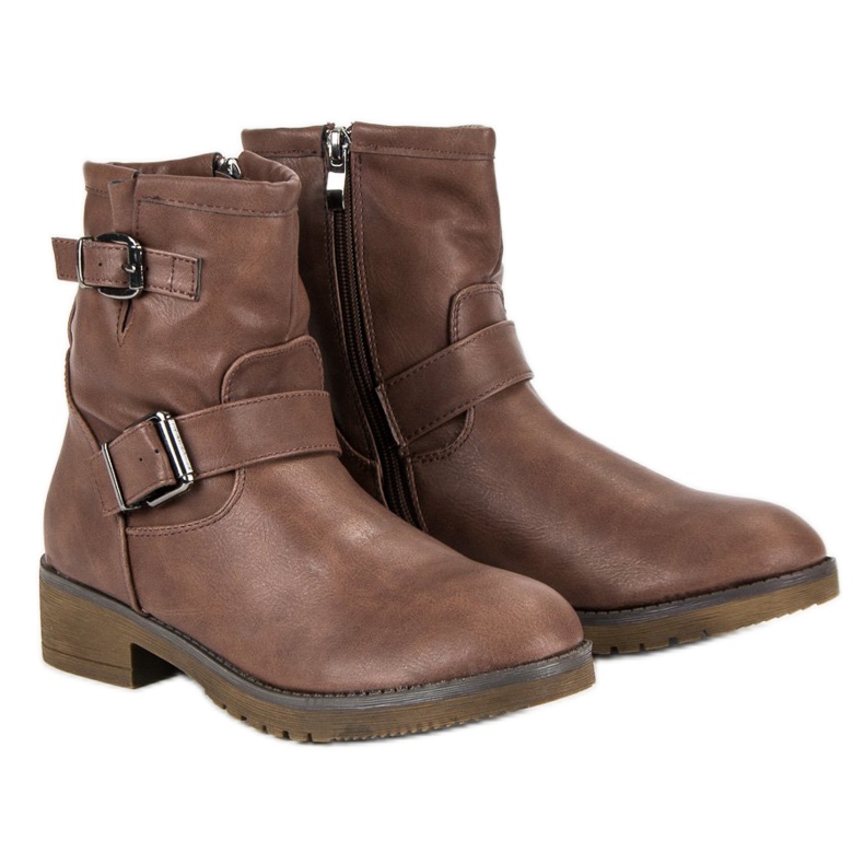 Encor Brązowe Botki Bikery 1