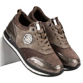 Aclys Wiązane Buty Sportowe brązowe 2