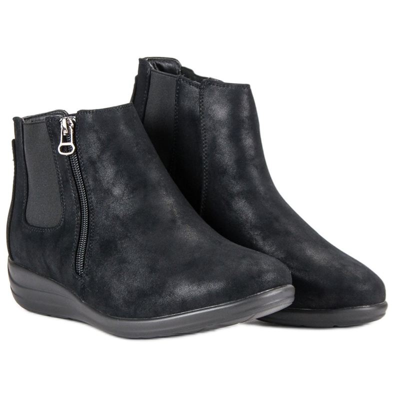 Kylie Czarne Botki Na Suwak 1