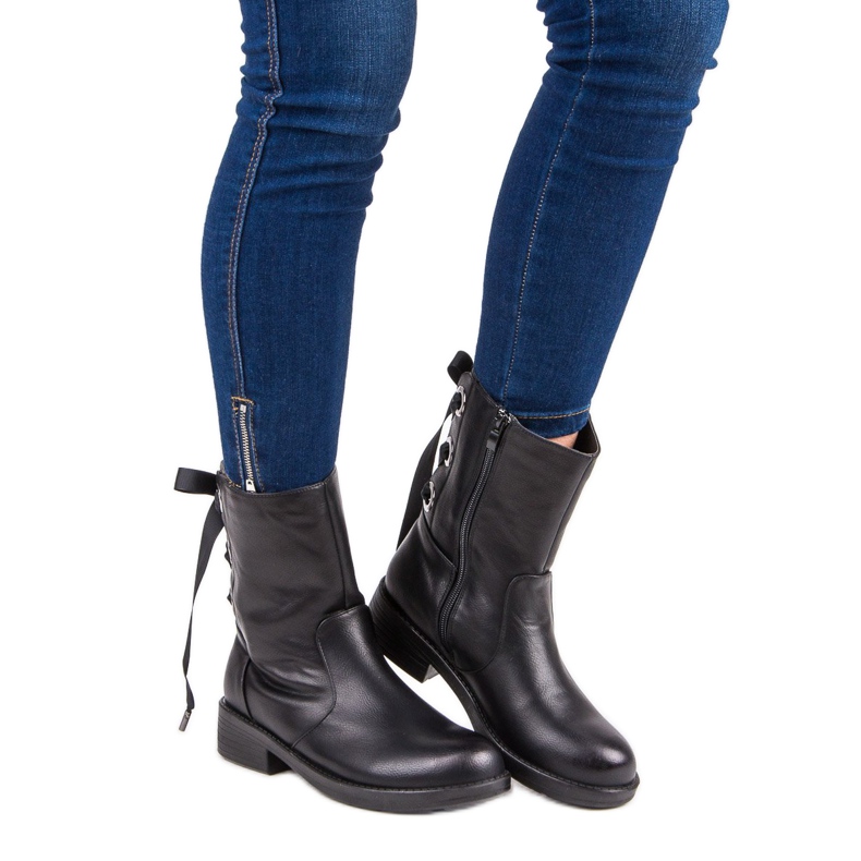 Laura Mode Wygodne Workery czarne 1