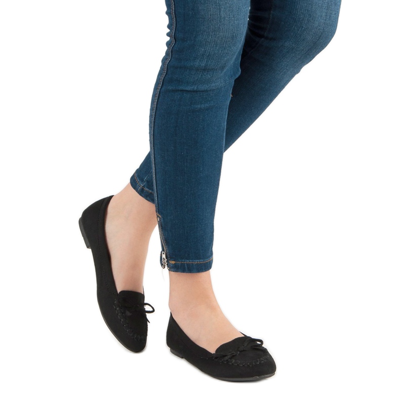 Small Swan Czarne Mokasyny Z Kokardką 1