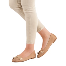 Small Swan Mokasyny Z Frędzlami brązowe 1