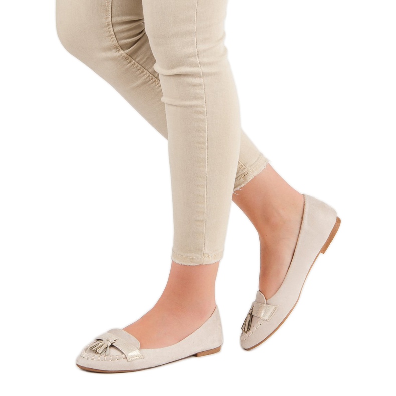 Small Swan Mokasyny Z Frędzlami brązowe 1