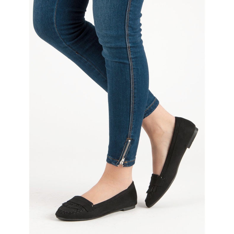 Small Swan Klasyczne Czarne Mokasyny 1