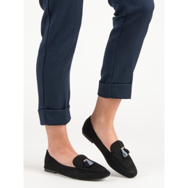 Small Swan Brokatowe Mokasyny czarne 1