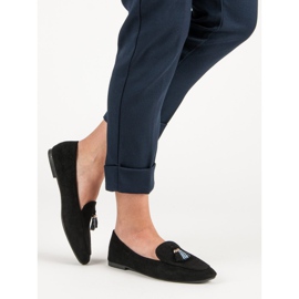 Small Swan Brokatowe Mokasyny czarne 2