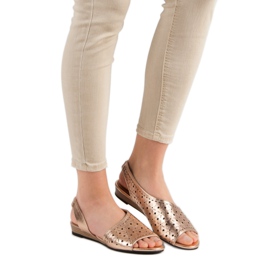 Ażurowe Sandały VINCEZA żółte 2