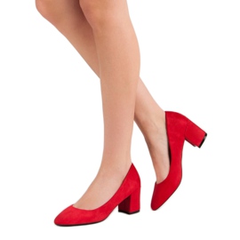 Ideal Shoes Czerwone Czółenka Na Słupku 2