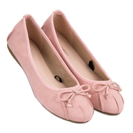 Lucky Shoes Różowe Wiązane Baleriny 4