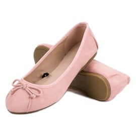 Lucky Shoes Różowe Wiązane Baleriny 3