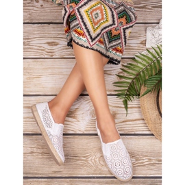 Mckeylor Koronkowe Białe Slipony 1