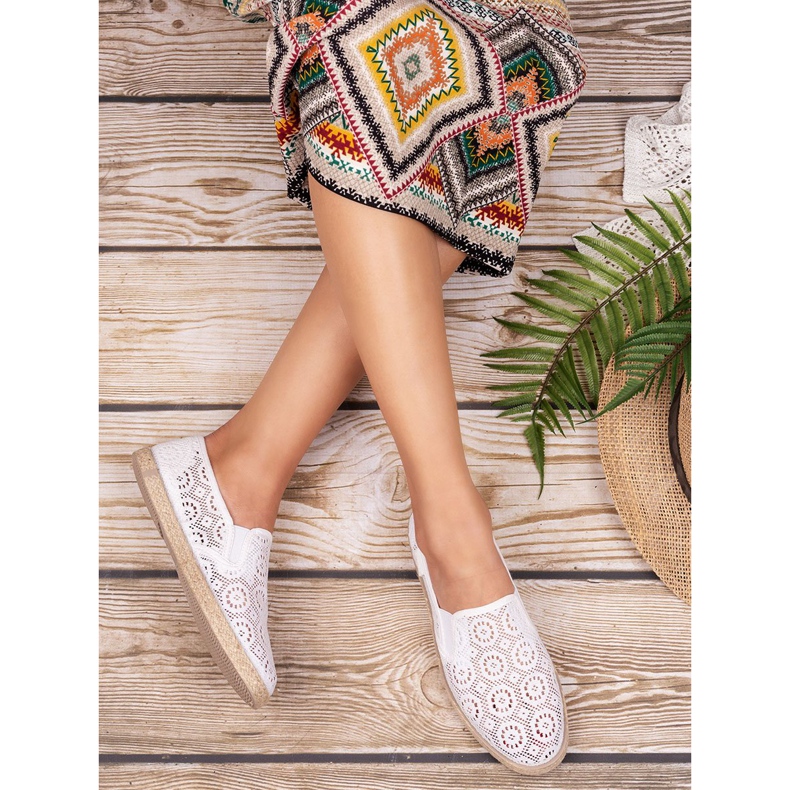 Mckeylor Koronkowe Białe Slipony 1