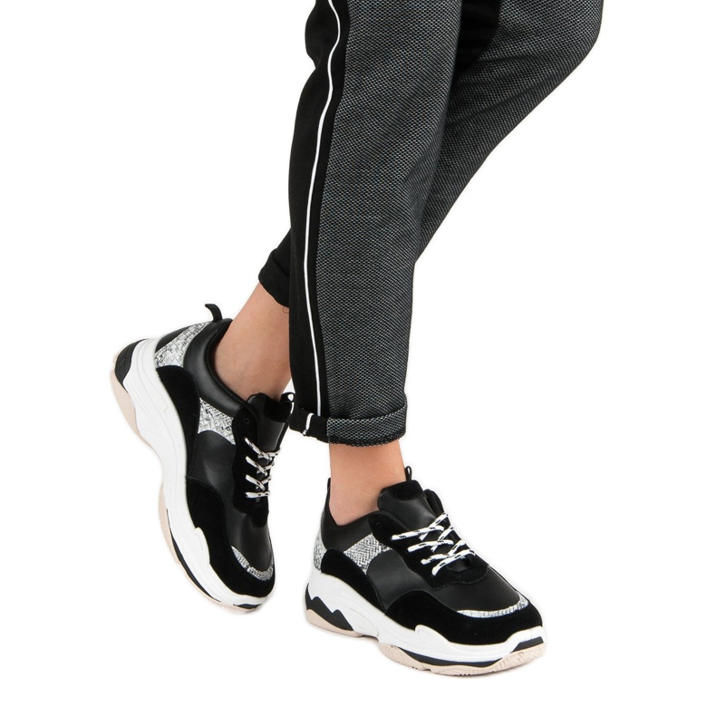 Czarne Sneakersy Ze Wzorem 2